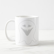 Ghoul Ghost. Grey and White. Mug