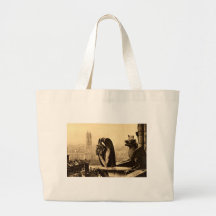 Ghoul Notre Dame, Paris France 1912 Vintage Tote Bags