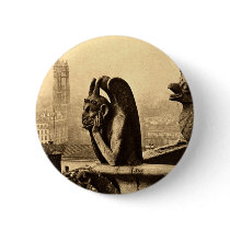 Ghoul Notre Dame, Paris France 1912 Vintage Button