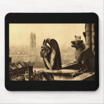 Ghoul Notre Dame, Paris France 1912 Vintage Mouse Pad