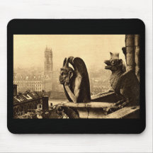 Ghoul Notre Dame, Paris France 1912 Vintage Mouse Pad