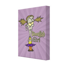 ghoulish girl zombie girl cartoon canvas prints