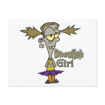 ghoulish girl zombie girl cartoon post cards