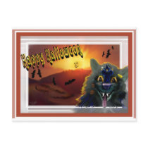 Ghoulish Halloween Cat Invitation Post Card