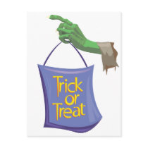 Ghoulish Trick Or Treat Post Card