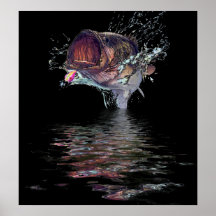 Giant 4ft. Bass Leaping Poster