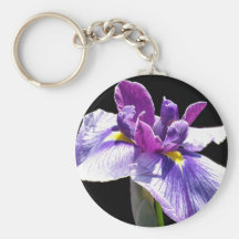 Giant Blue Purple Iris Keychain