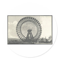 Giant Ferris Wheel LONDON Round Sticker
