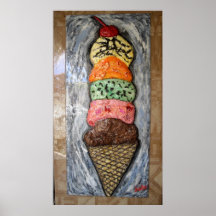 Giant Ice Cream Scoops Poster