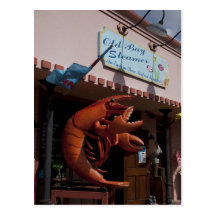 Giant lobster, seafood, Fairhope Alabama Postcards