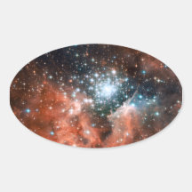 Giant Nebula Star Cluster Space Oval Stickers