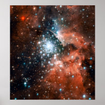 Giant Nebula Star Cluster Space Poster