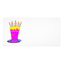 Giant Pink Birthday Cake Customized Photo Card