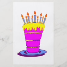 Giant Pink Birthday Cake Flyer Design
