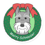 Giant Schnauzer Christmas Round Stickers
