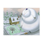 Giant Snowman Postcard postcards