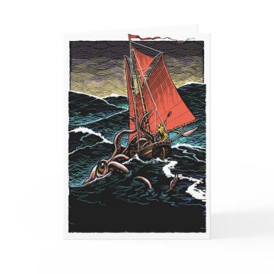 Giant Squid Card by timfoleyillo