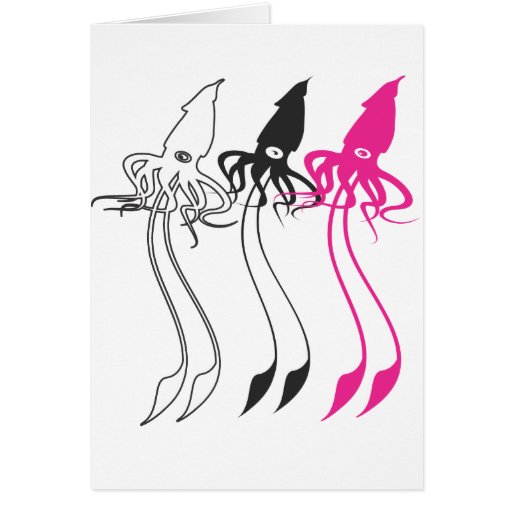 Giant Squids Greeting Cards