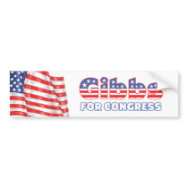 Gibbs for Congress Patriotic American Flag Bumper Stickers