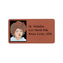 Gibson Girl Christmas Address Labels
