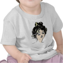 Gibson Girl Head Designs Tee Shirt