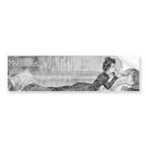 Gibson Girl Reading a Book Bumper Sticker