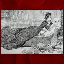 Gibson Girl Reading a Book Post Card