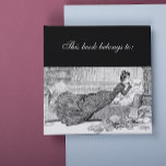 Gibson Girl Reading a Book Round Stickers