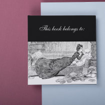 Gibson Girl Reading a Book Round Stickers