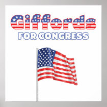 Giffords for Congress Patriotic American Flag Desi Poster