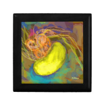 Gift box with colourful jellyfish
