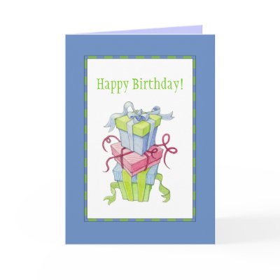 Gift Boxes Birthday Card by floatinglemons