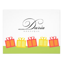 Gift boxes retail business gift certificate announcement