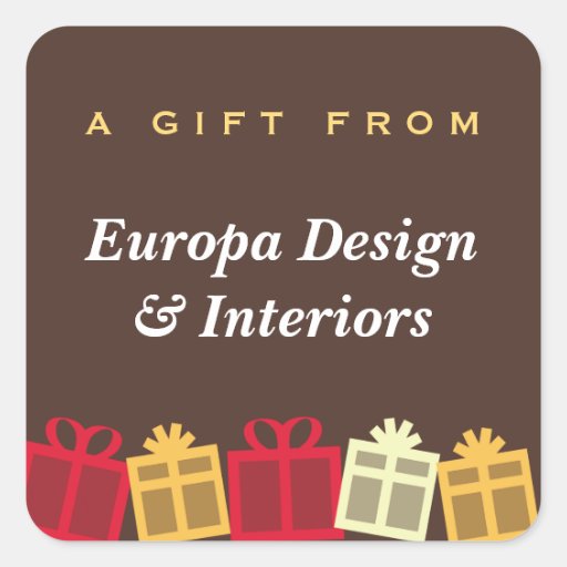 Gift boxes with bows business gift tag label stickers