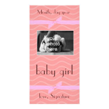 gift card all occasions she baby girl new born personalized photo card