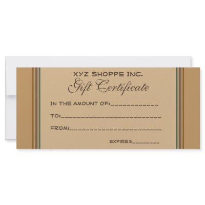 Gift Certificate biege stripes by DonnaGrayson