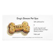 Gift certificate card for dog business groomer spa photo greeting card