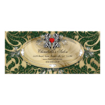 Gift Certificate Fashion Salon Jewellery Zebra Bow Custom Rack Cards