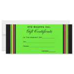 Gift Certificate rainbow stripes