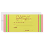 Gift Certificate rainbow stripes Personalized Rack Card