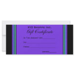 Gift Certificate turquoise purple