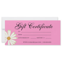 Gift Certificates Salon Daisy Flower pink Custom Rack Cards