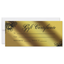Gift Certificates Salon Spa Gold Floral Butterfly Rack Cards