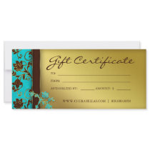 Gift Certificates Salon Spa Gold Floral Rack Card Template