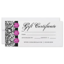 Gift Certificates Salon Spa Pink Damask Jewellery