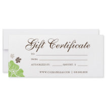 Gift Certificates Salon Tropical Flower lime green Rack Cards