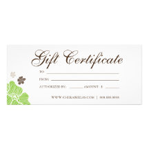 Gift Certificates Salon Tropical Flower lime green Rack Cards