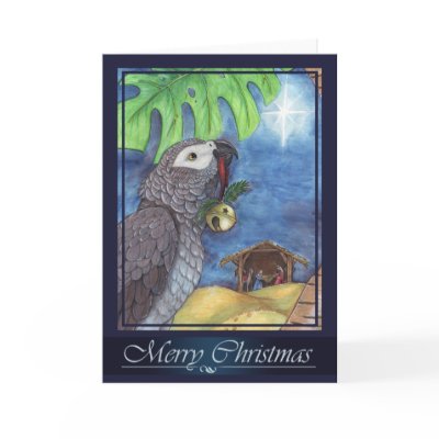 "Gift for My King" Christmas Card by CrazyParrotLady