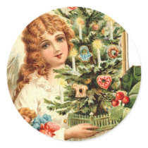 Gift of an Angel at Christmas Round Sticker