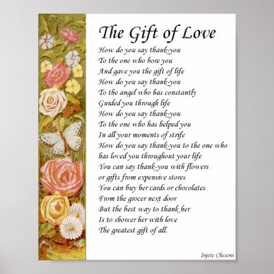 Gift of Love Mother Poetry_Vintage Art Posters by Injete
